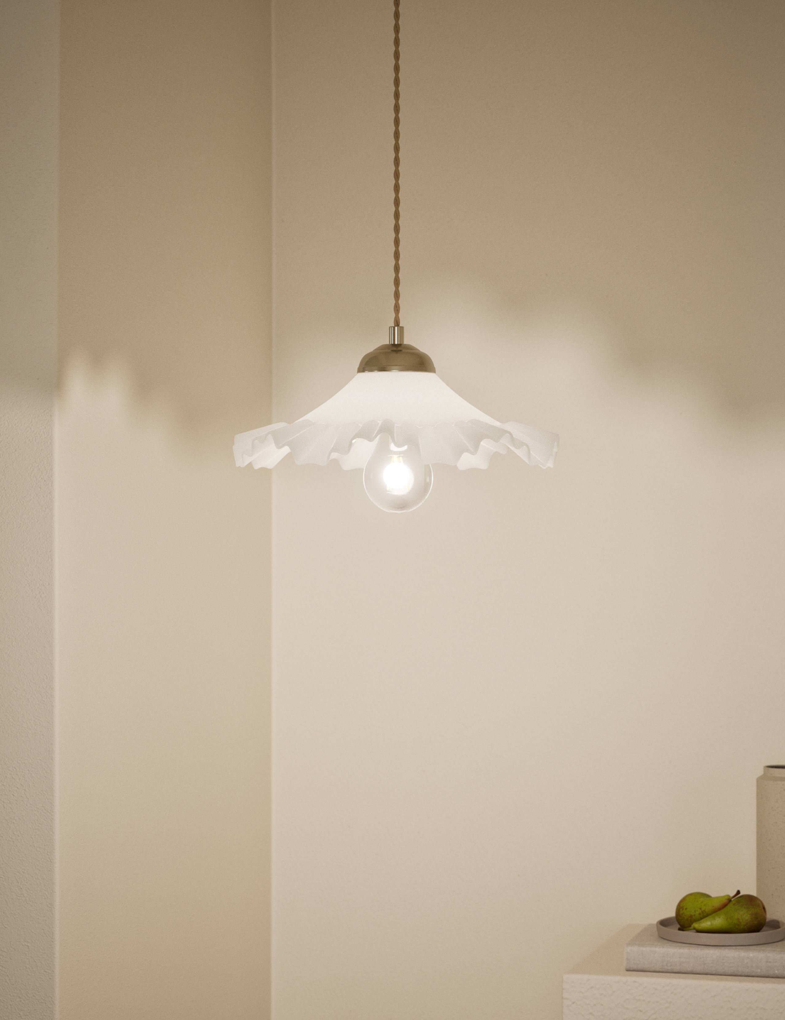 Frill glass pendant ceiling light 28cm (British brand)