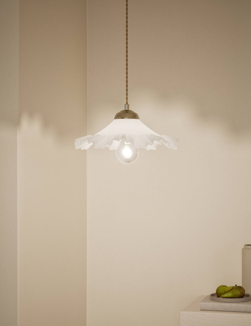 Frill glass pendant ceiling light 28cm (British brand)
