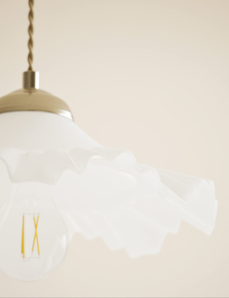 Frill glass pendant ceiling light 28cm (British brand)