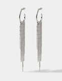Fringe Cupchain Hoop Earrings mixed metal and glass British product