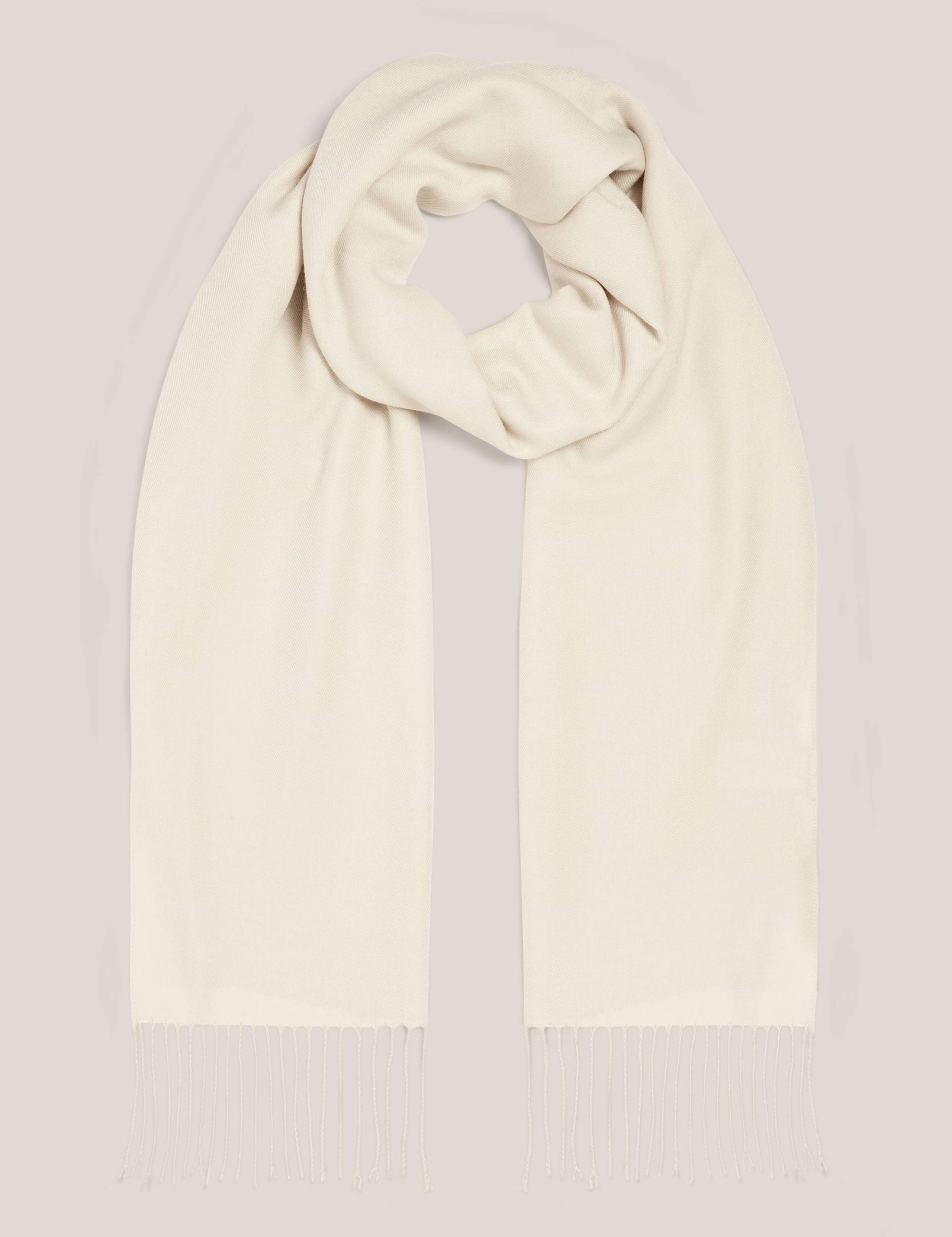 Hobbs fringed scarf in super-soft blend - British product