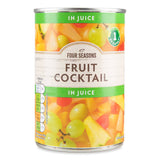 Fruit cocktail in juice with peaches, pears, and grapes, UK version