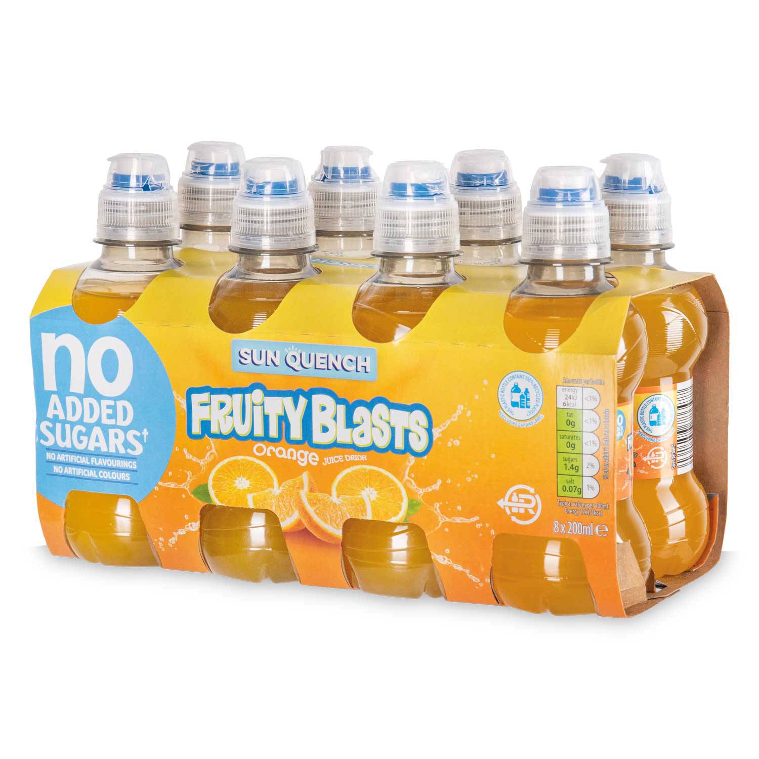 Fruity Blasts orange juice drink 8 pack 200ml, UK version