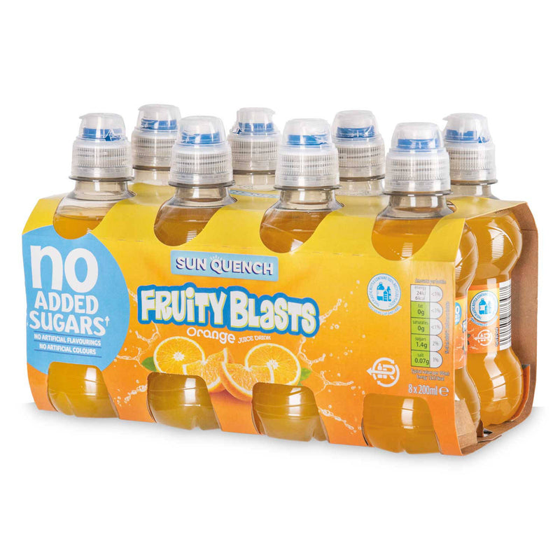 Fruity Blasts orange juice drink 8 pack 200ml, UK version