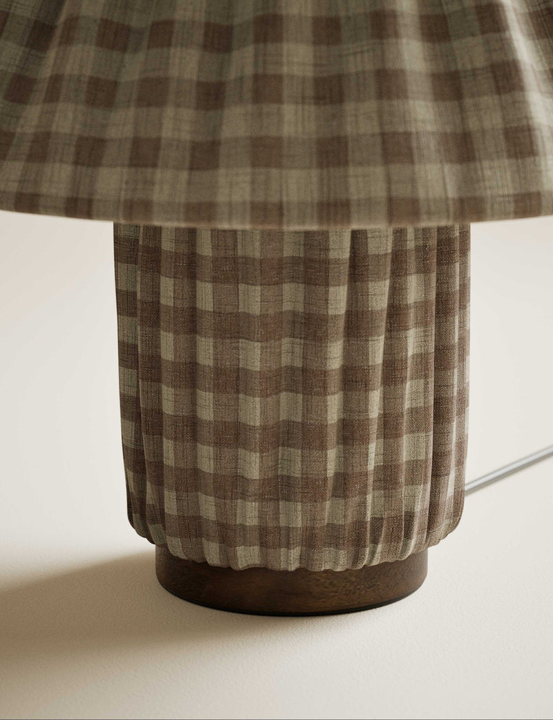 Gingham table lamp in classic check design, UK version