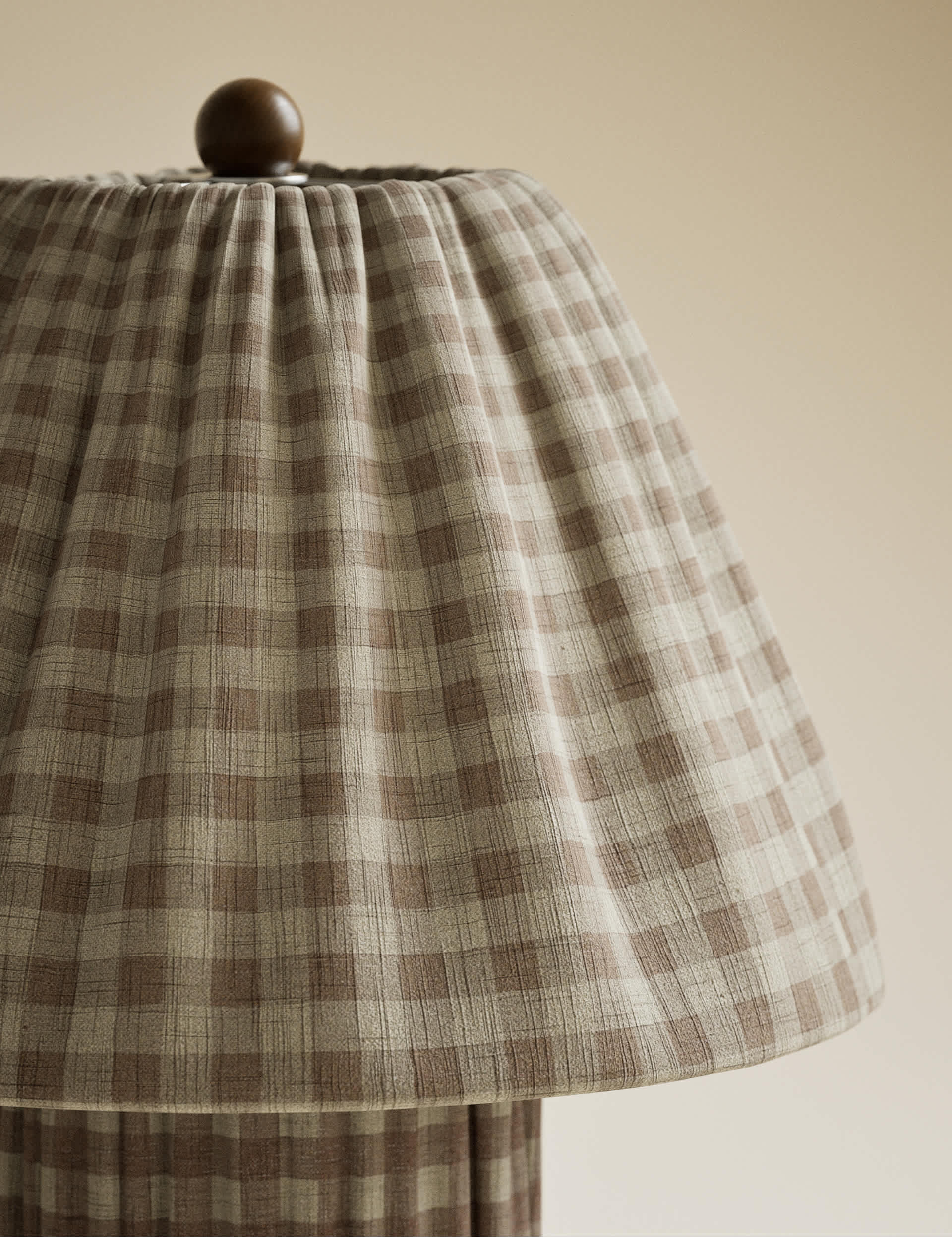 Gingham table lamp in classic check design, UK version