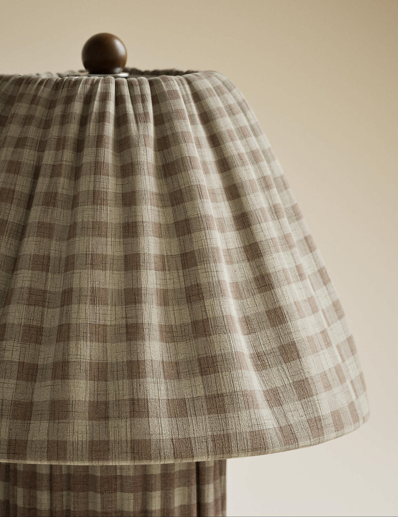 Gingham table lamp in classic check design, UK version