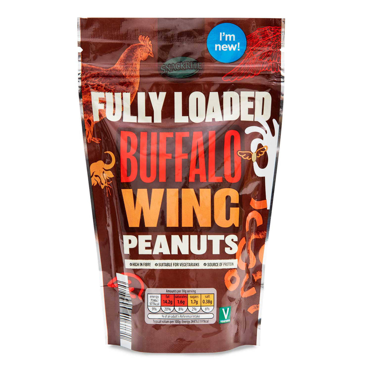Fully Loaded buffalo wing peanuts snack, UK version