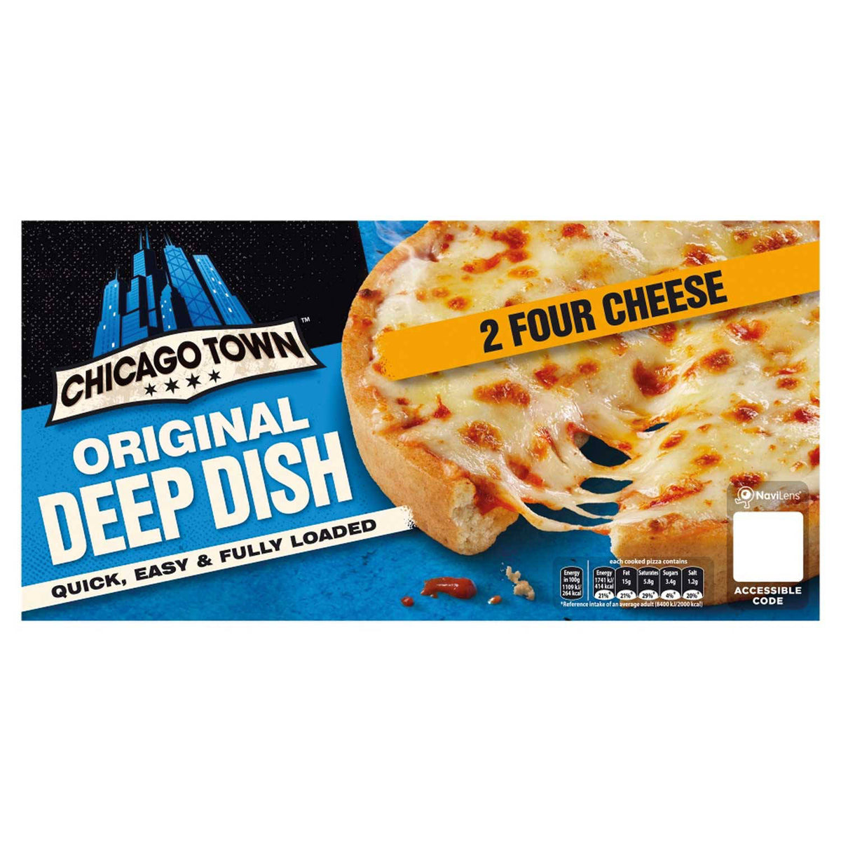 Chicago Town deep dish four cheese pizza 2 pack - British product