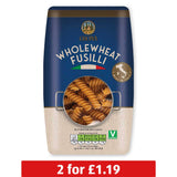 Fusilli wholewheat pasta made from durum wheat semolina, UK version