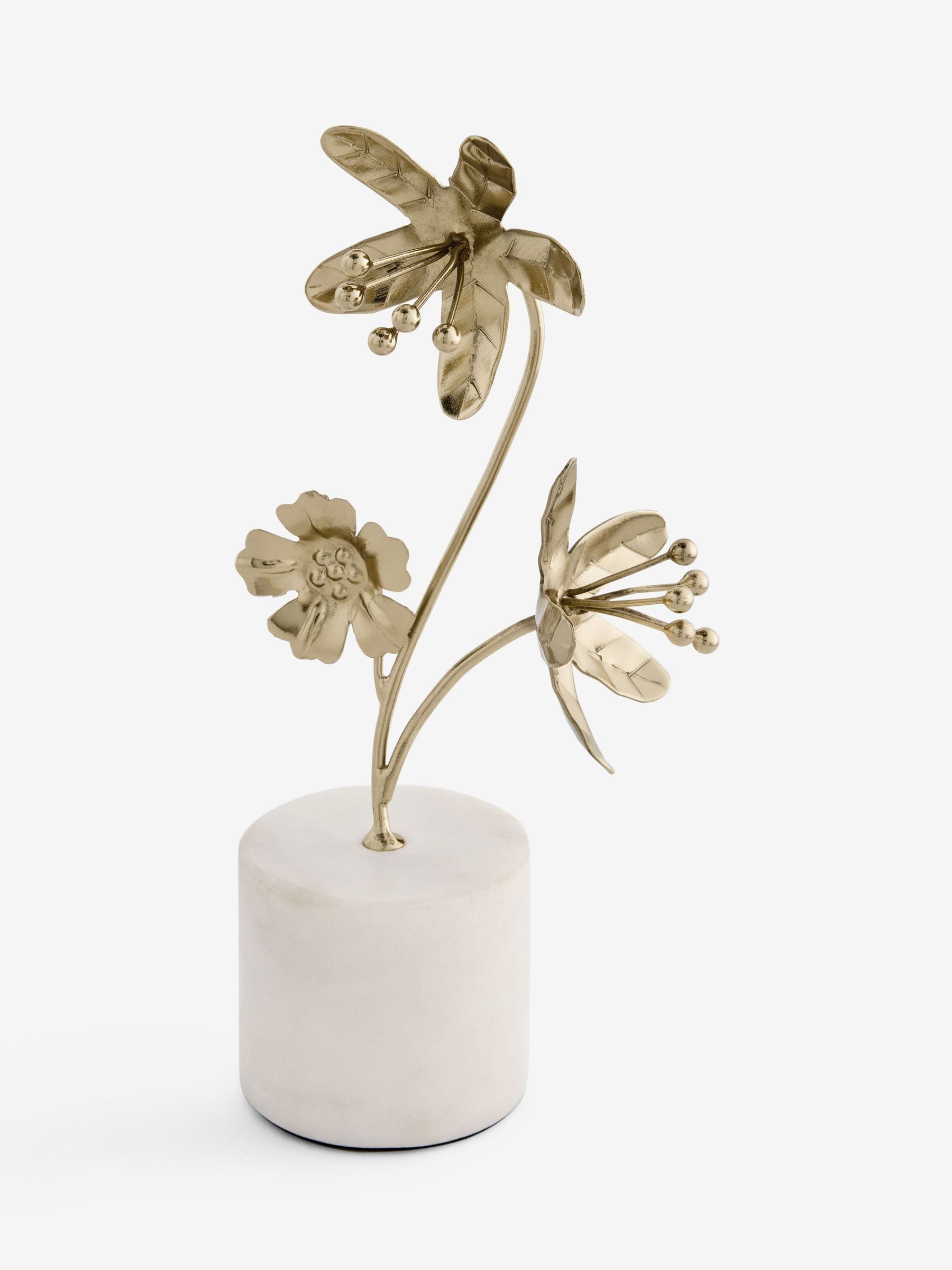 Gold flower ornament on marble base, imported from the UK