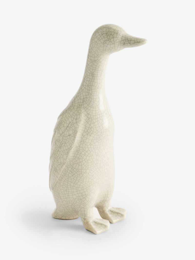 Ceramic duck ornament natural crackle glaze 24.5cm (British brand)