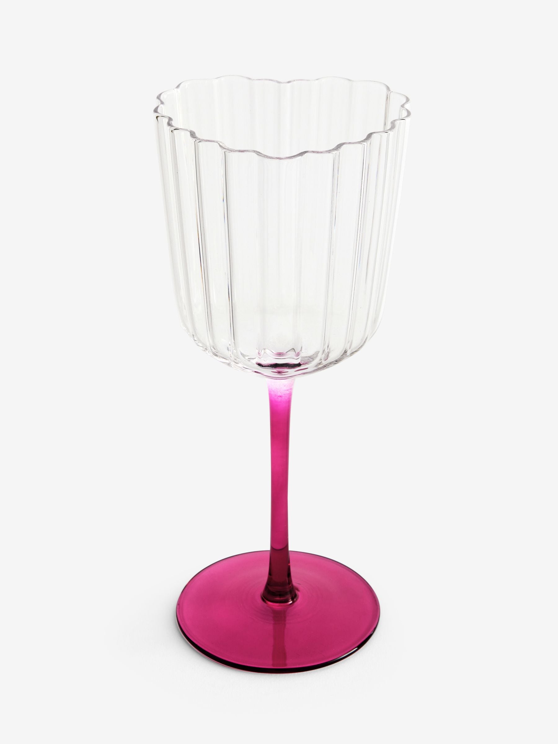 Pink scalloped heart wine glasses set of 2, UK version