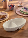 Natural Twist 2 part stoneware serve dish 33cm, imported from the UK