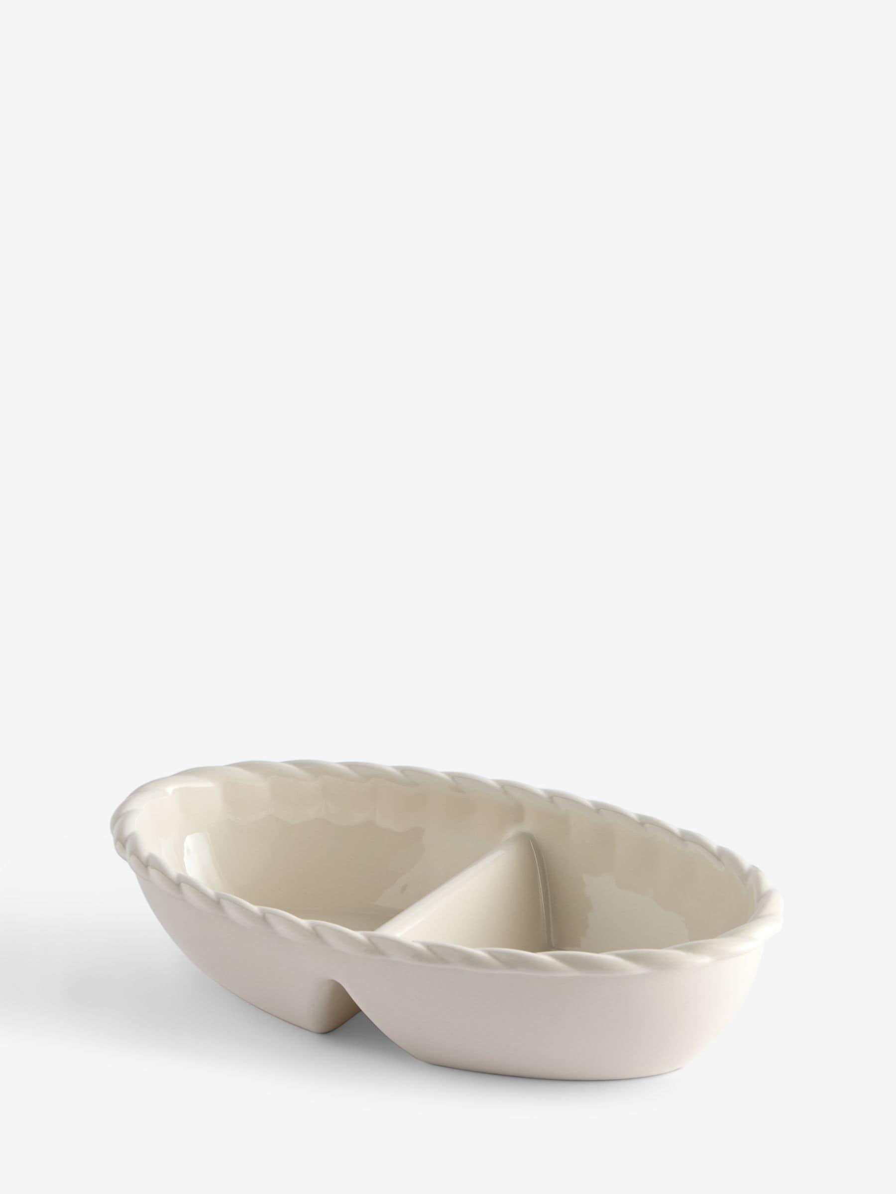 Natural Twist 2 part stoneware serve dish 33cm, imported from the UK
