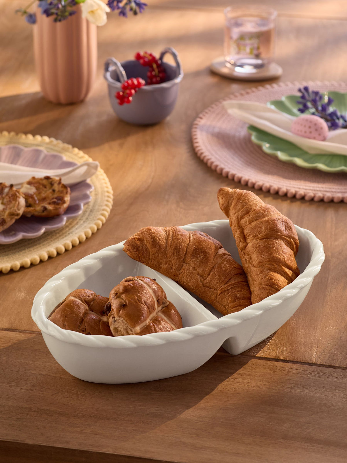 Natural Twist 2 part stoneware serve dish 33cm, imported from the UK