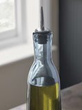 Grey glass N. premium oil bottle handcrafted smoked grey - UK version