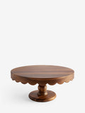 Natural wood scalloped edge cake stand, Acacia wood, imported from the UK