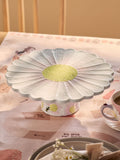 White Flower Wildlife cake stand stoneware 30cm (British brand)