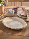 Stoneware platter braided rope 42cm oval, UK version
