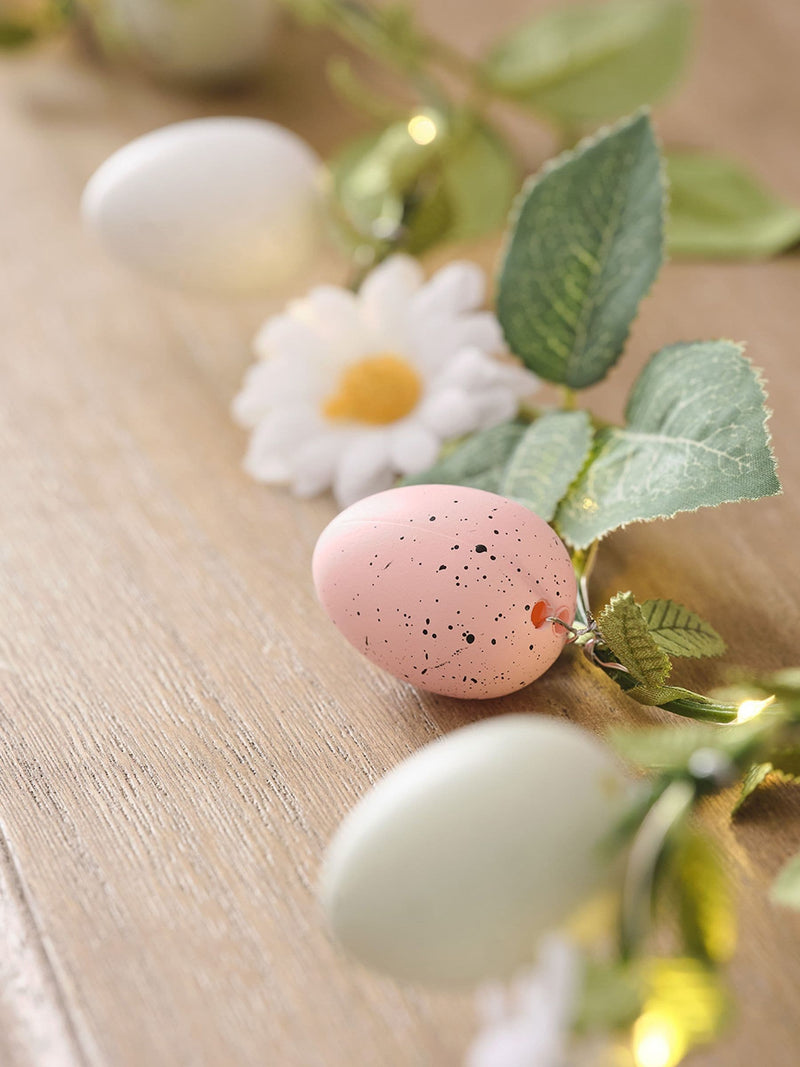 Lights4fun Easter garland with micro lights and pastel eggs 2.3m, imported from the UK