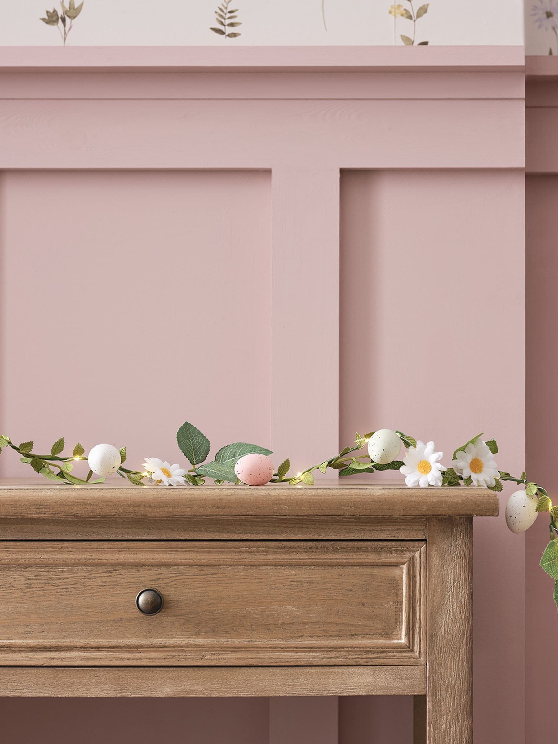 Lights4fun Easter garland with micro lights and pastel eggs 2.3m, imported from the UK