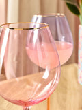 Pink purple tinted wine glasses set of 2, UK version