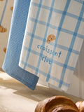 Claude Croissant Club white blue tea towel set, UK version