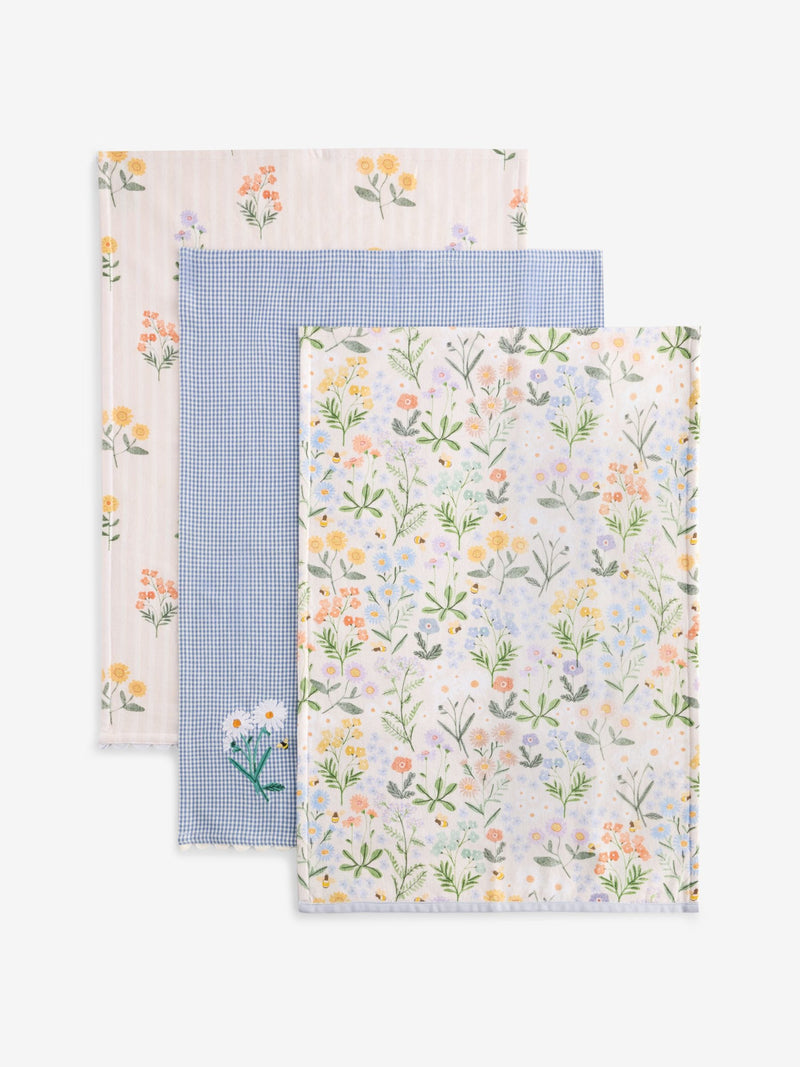 Maisie floral print tea towels set of 3 (British brand)