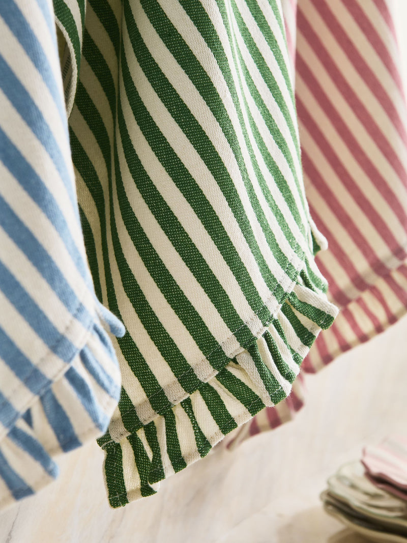 Set of 3 weave tea towels blue green pink, UK version