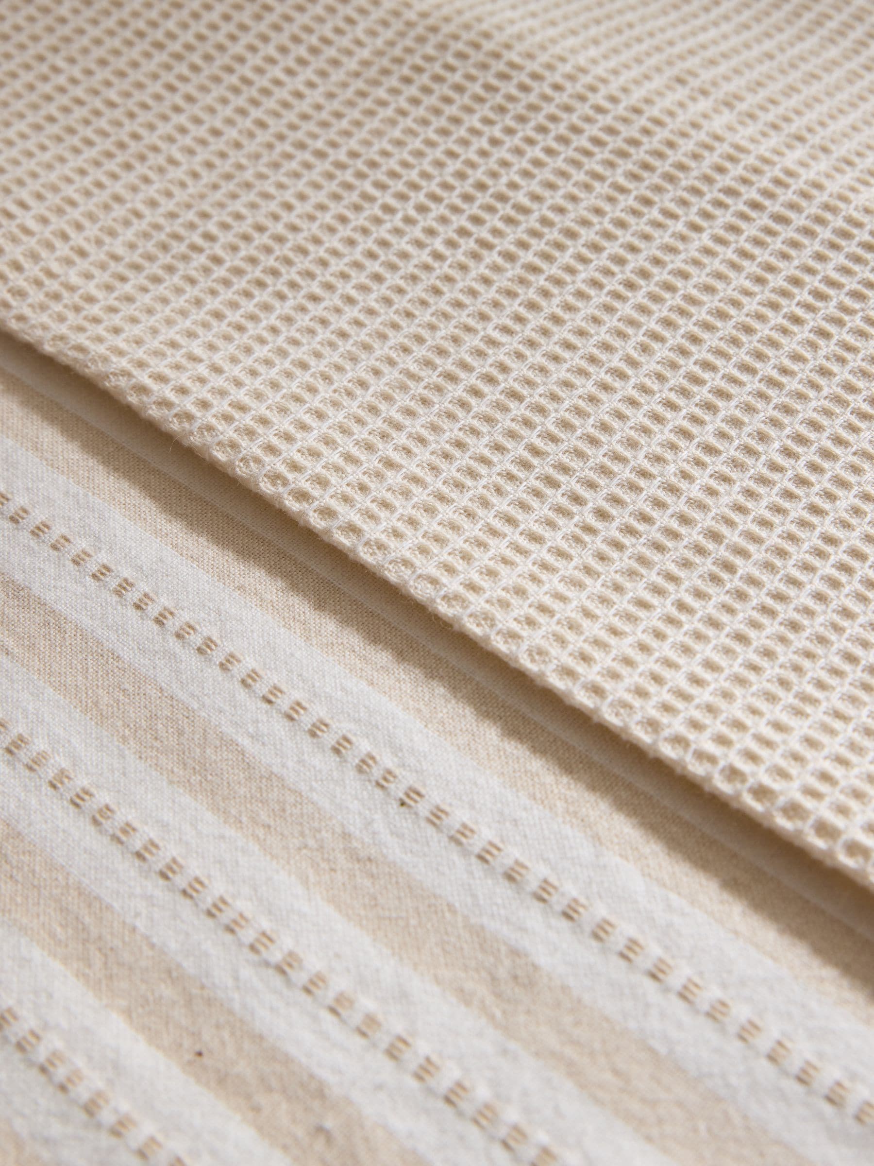 Set of 5 natural weave cotton tea towels, UK version
