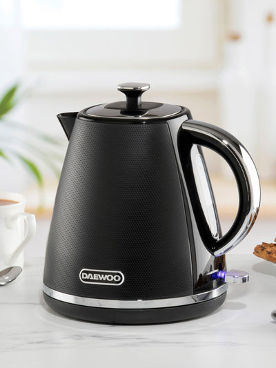 Next Daewoo Black Stirling 1.7L 3Kw Pyramid Kettle- Buy online at McGrocer