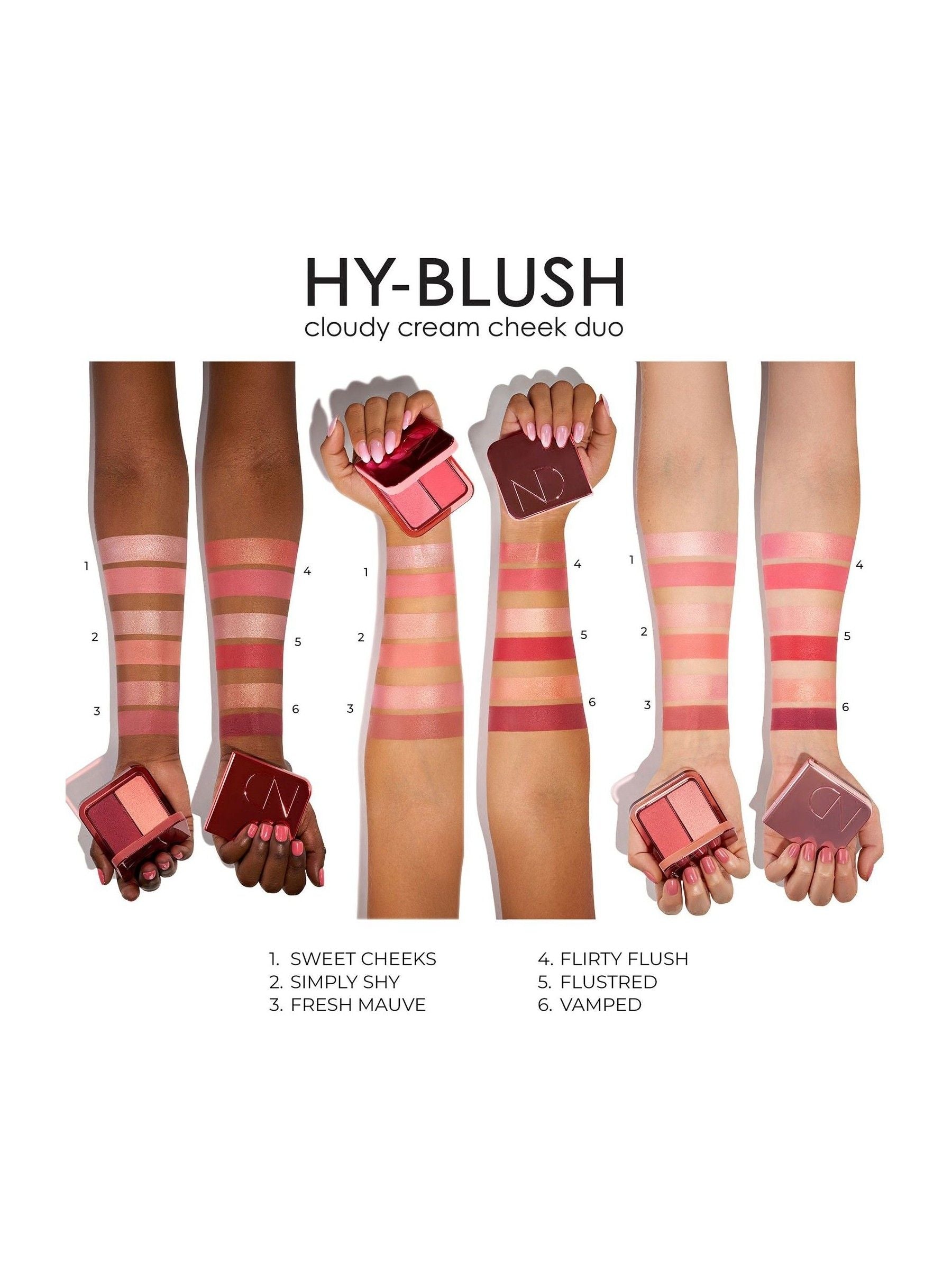 Natasha Denona HYBLUSH Cloudy Cream Cheek Duo, imported from the UK