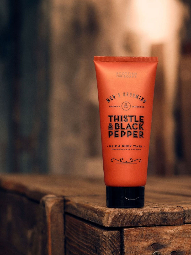 Scottish Fine Soaps Thistle Black Pepper Hair & Body Wash 200ml (British brand)