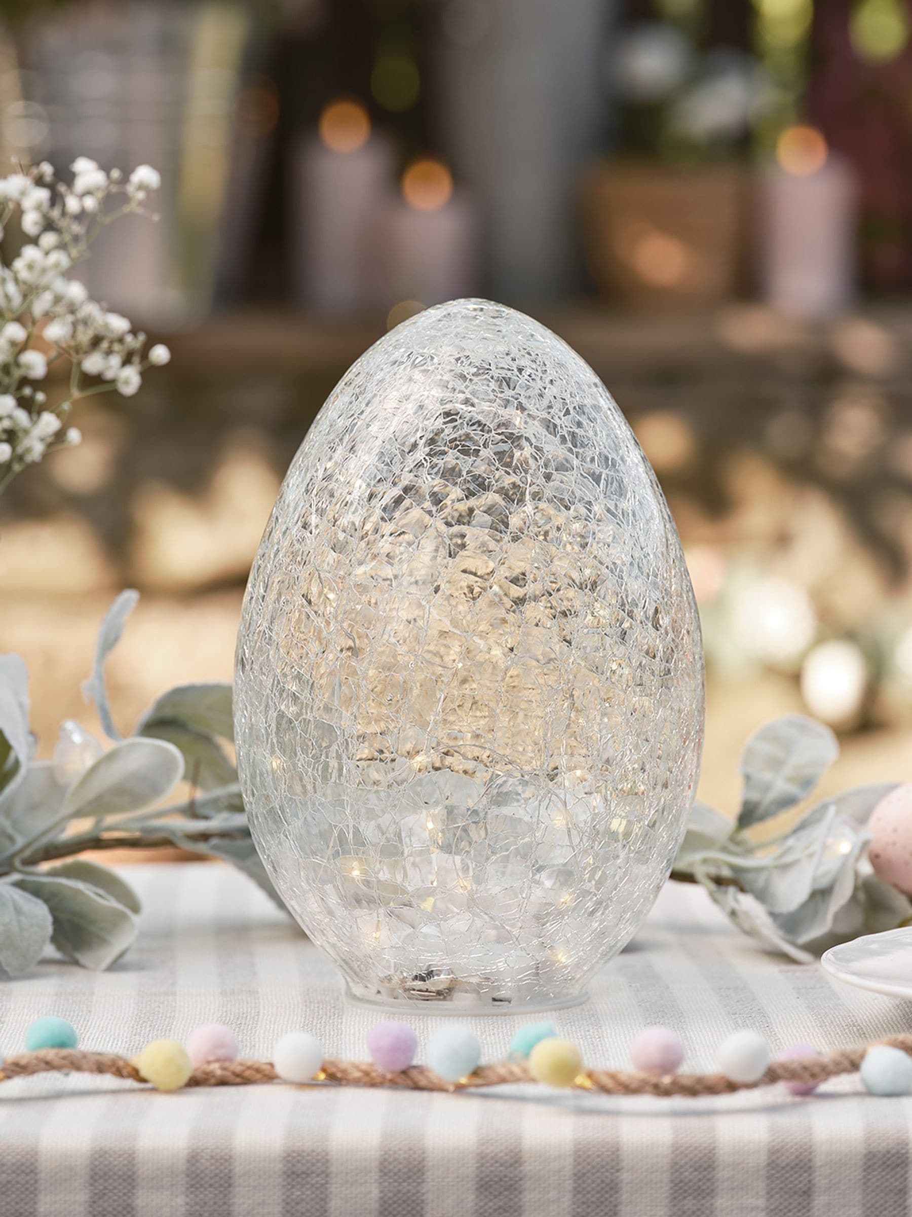 Lights4fun crackle glass egg light 21cm (British brand)