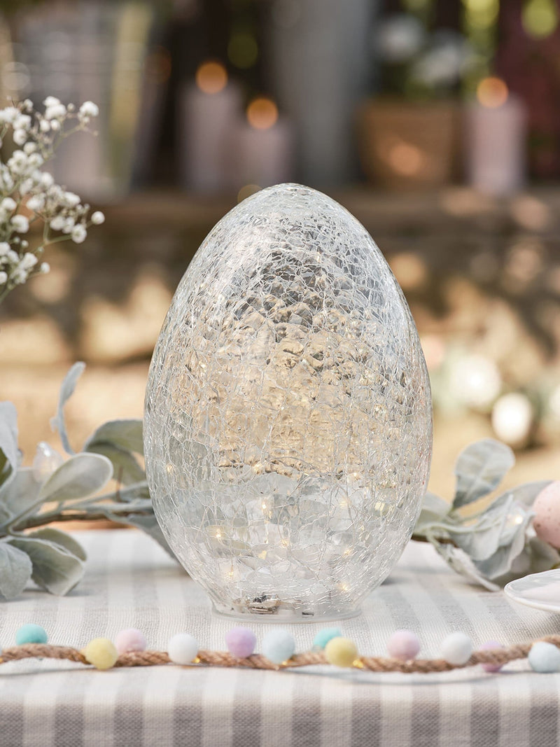 Lights4fun crackle glass egg light 21cm (British brand)