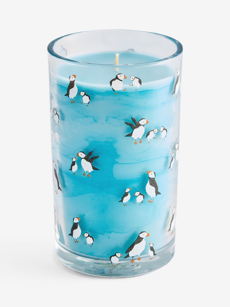 Puffin sea salt citrus pillar candle 15cm - British product