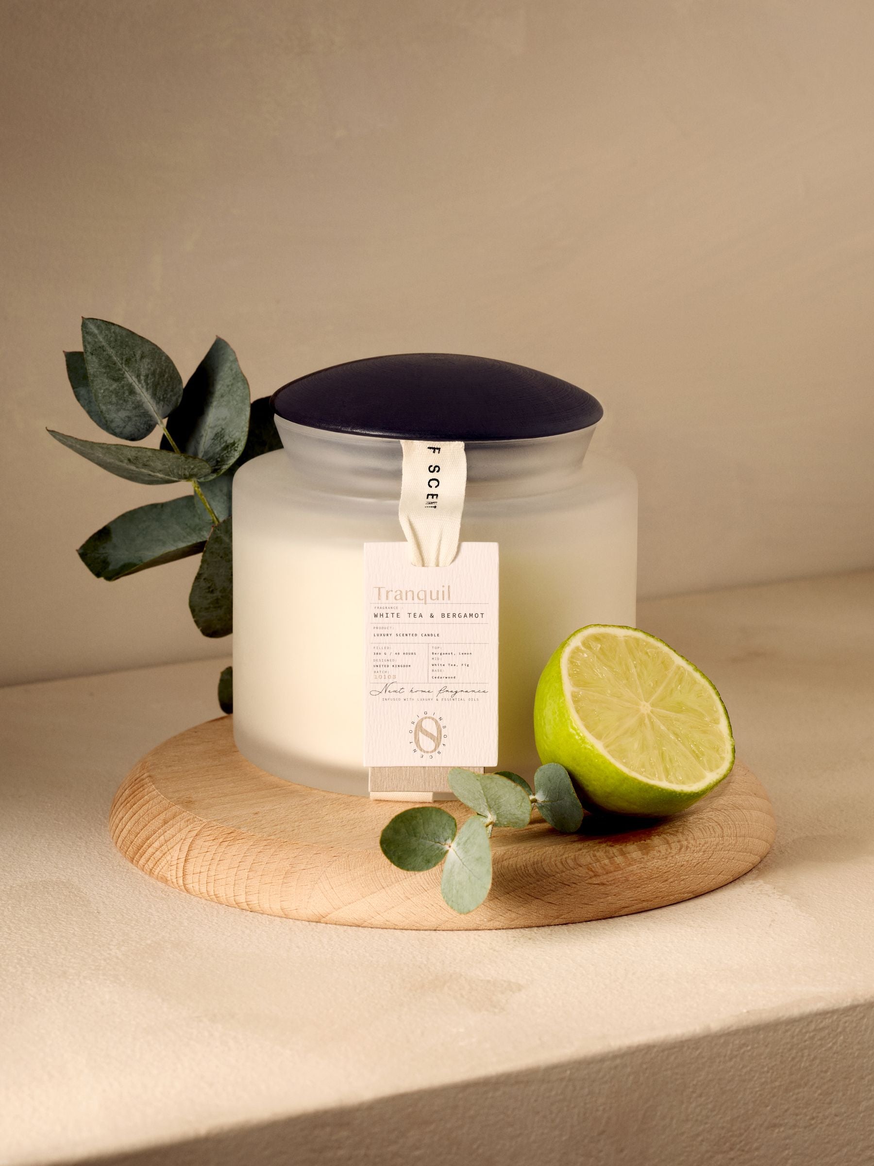 Serenity Green Geranium & Lavender Origins Of Scent 3 Wick Candle