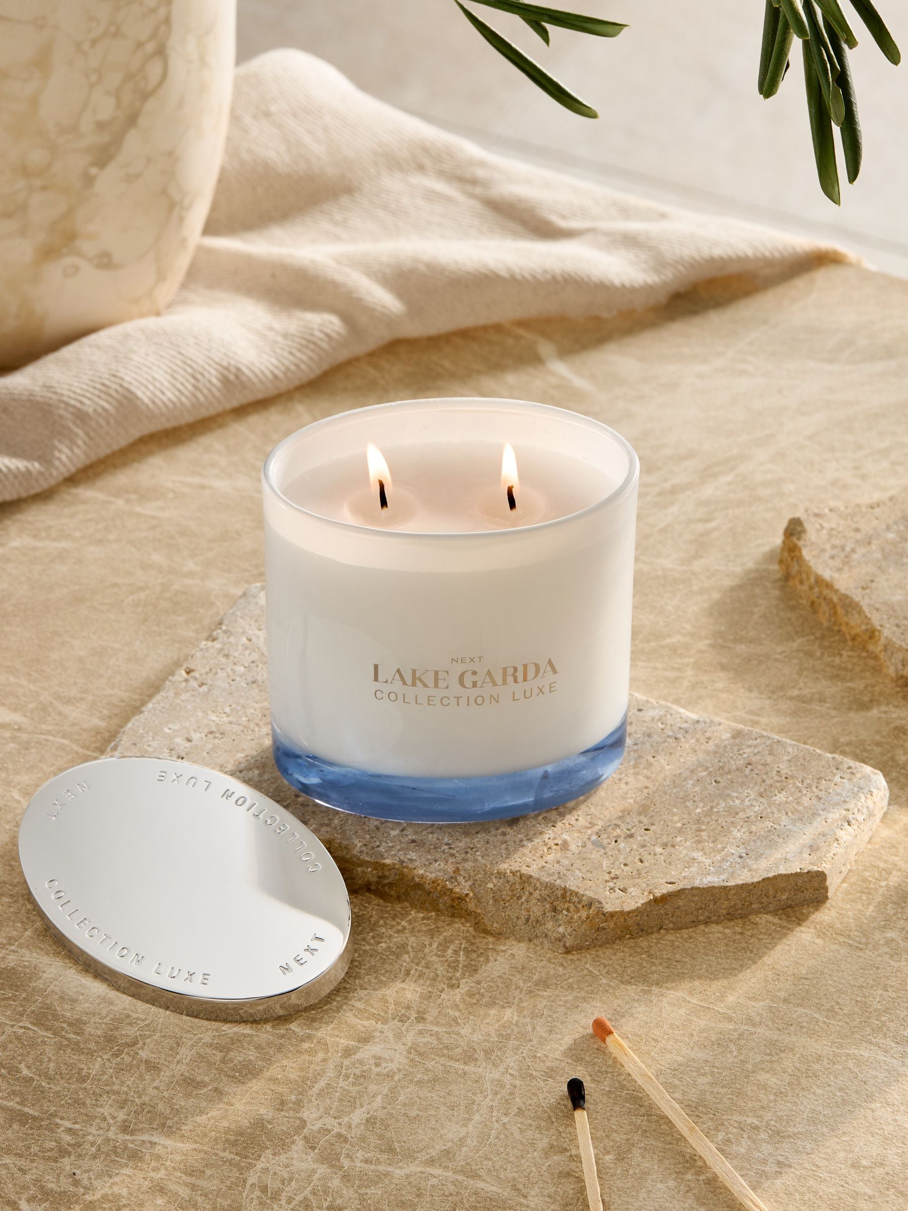 Collection Luxe lemon balm & grapefruit 2-wick candle, imported from UK