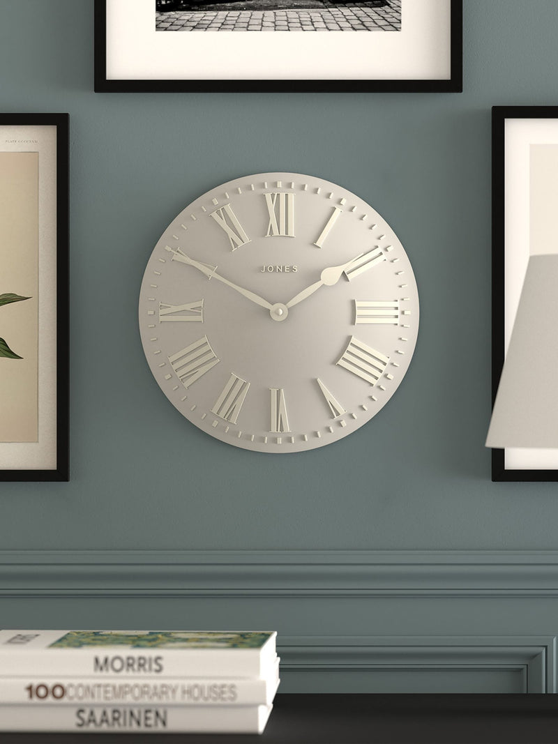 Jones Clocks sage green strand convex wall clock 30cm, UK version