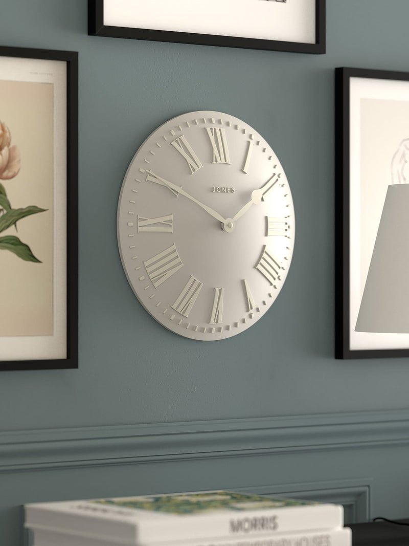 Jones Clocks sage green strand convex wall clock 30cm, UK version