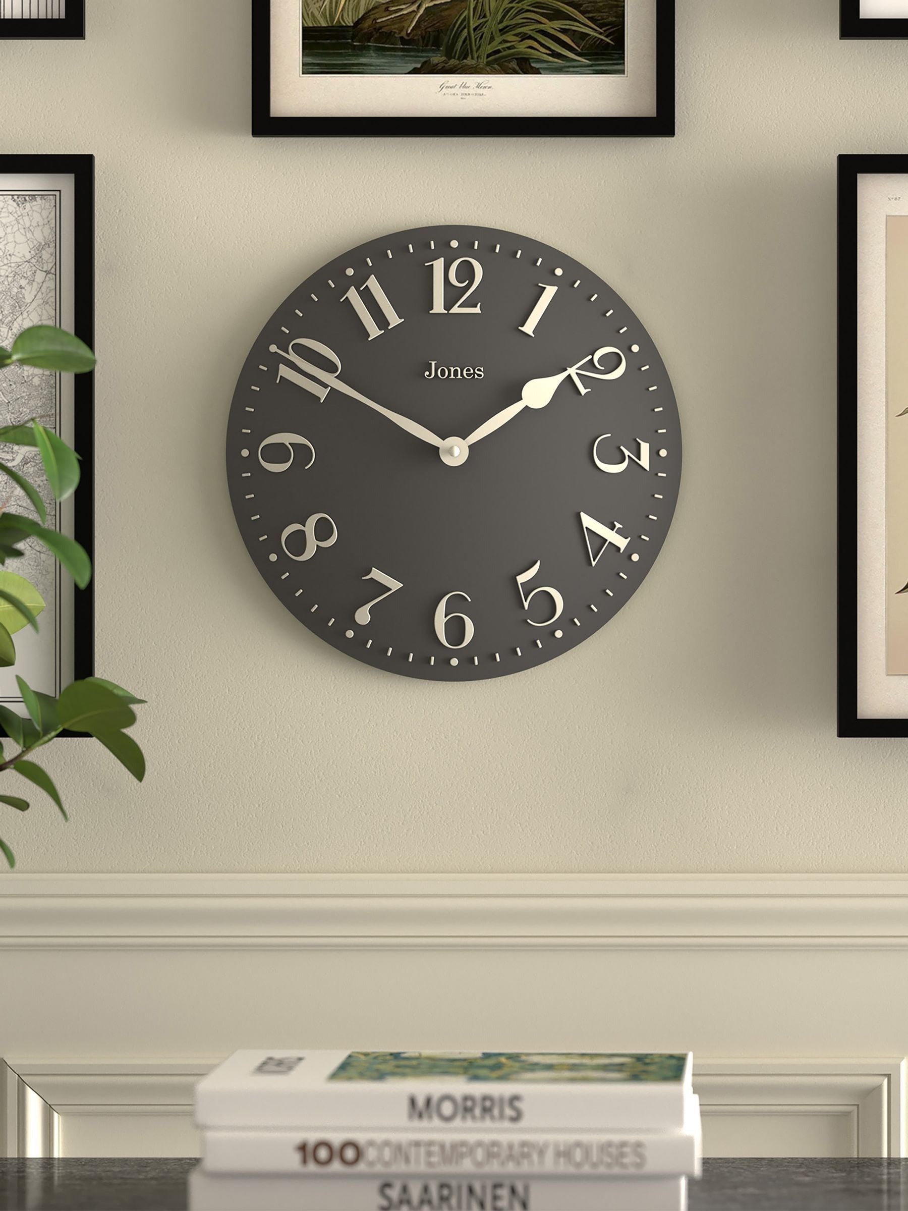 Jones Clocks Blizzard Grey Betty Convex Wall Clock 30cm