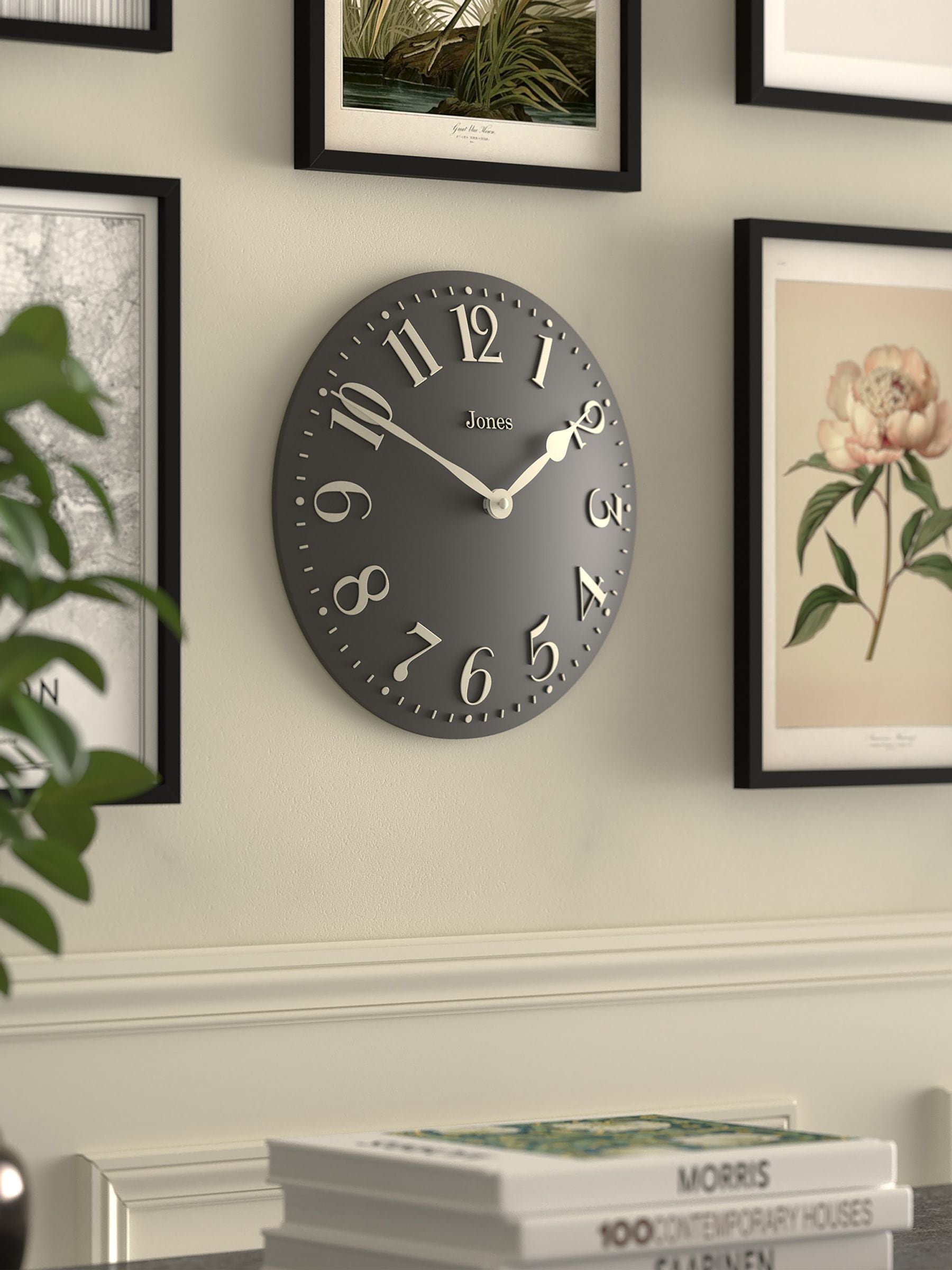 Jones Clocks Blizzard Grey Betty Convex Wall Clock 30cm