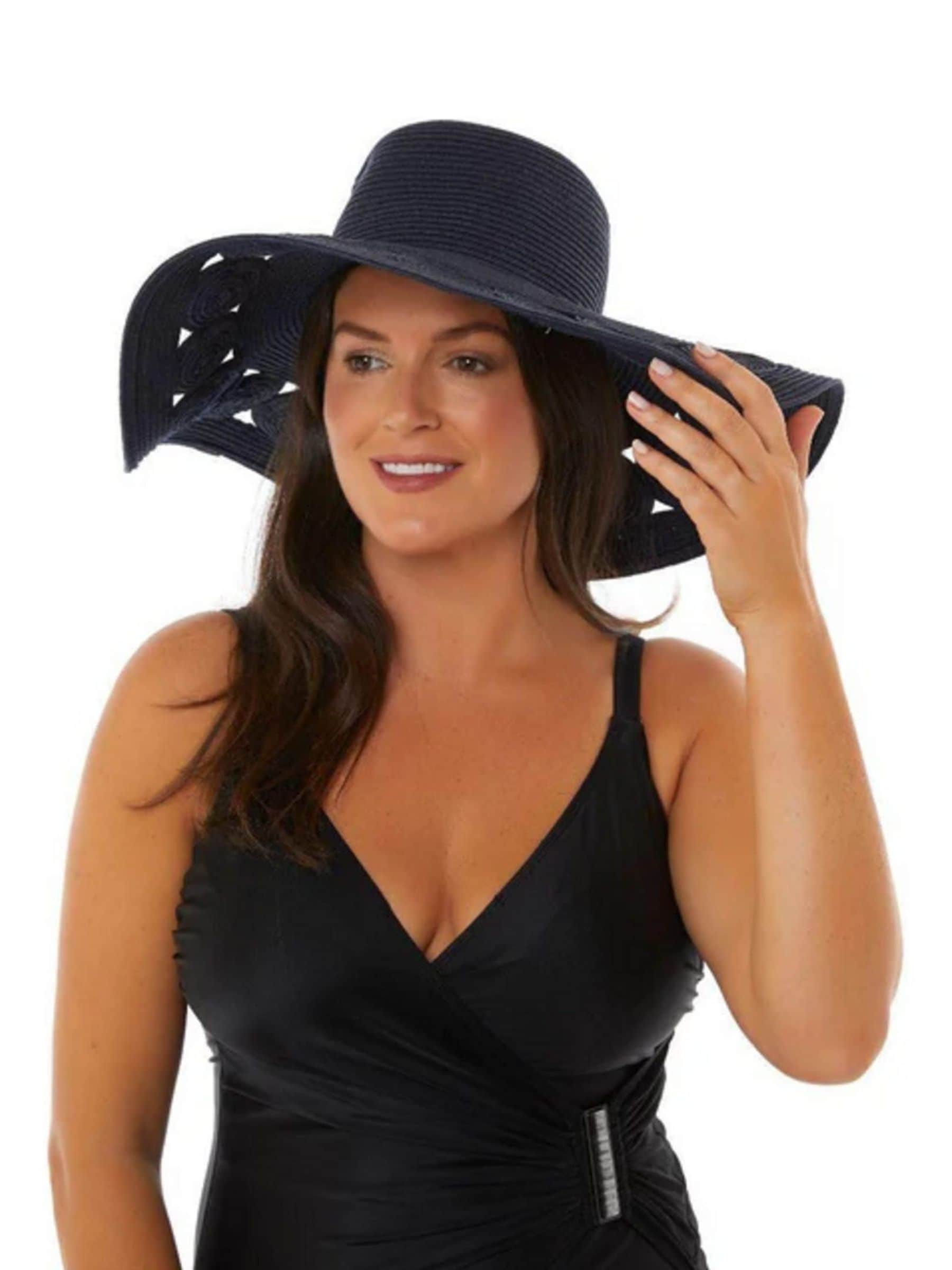 Seaspray sun hat blue cut out detail 33cm, imported from the UK