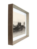 Brookpace Lascelles abstract wall art walnut frame 50x50cm - British product