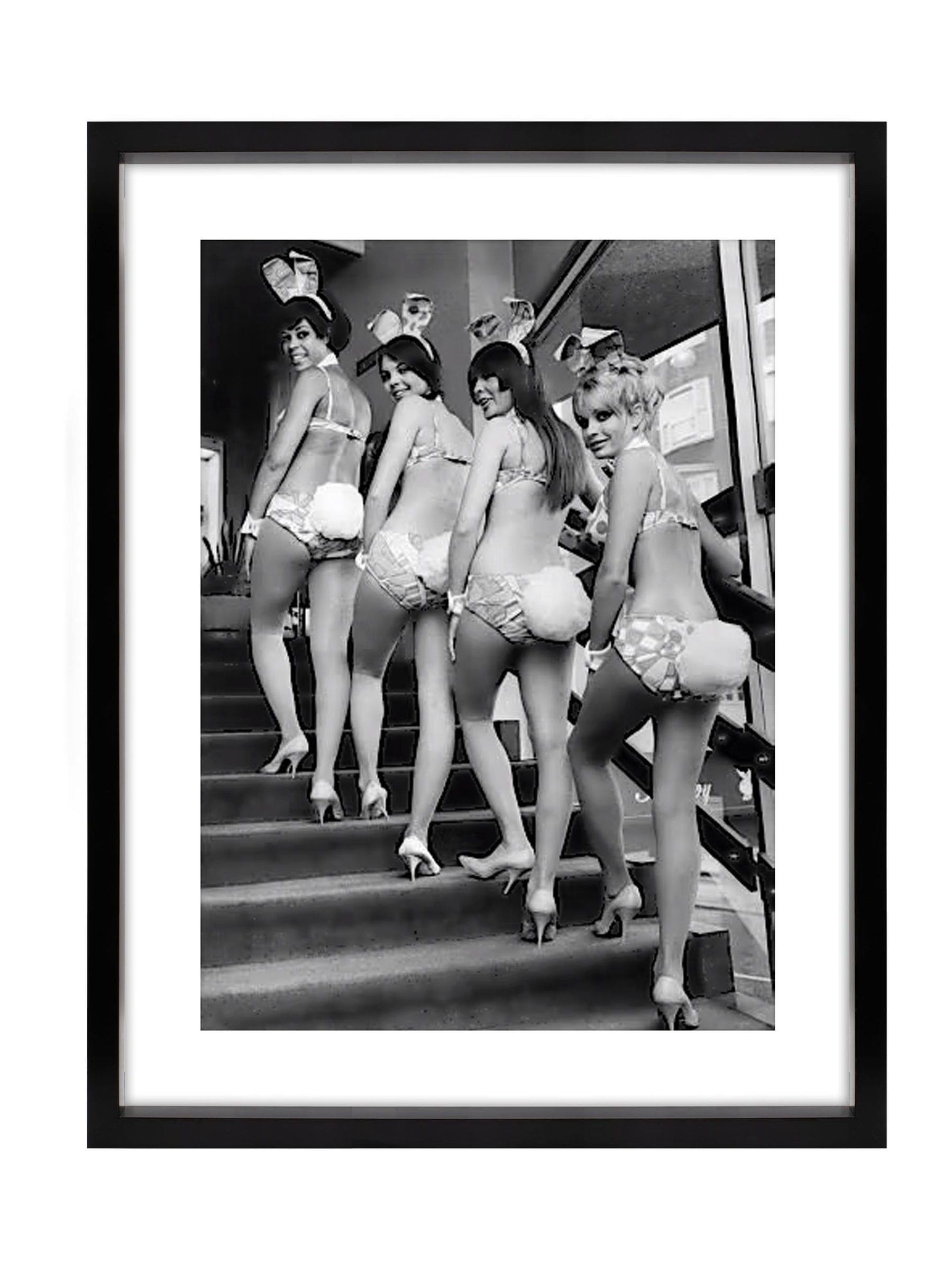 Brookpace Lascelles bunny wall art black white girls 40x50cm (British brand)