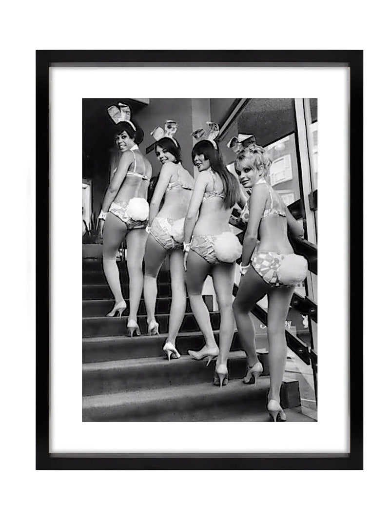 Brookpace Lascelles bunny wall art black white girls 40x50cm (British brand)
