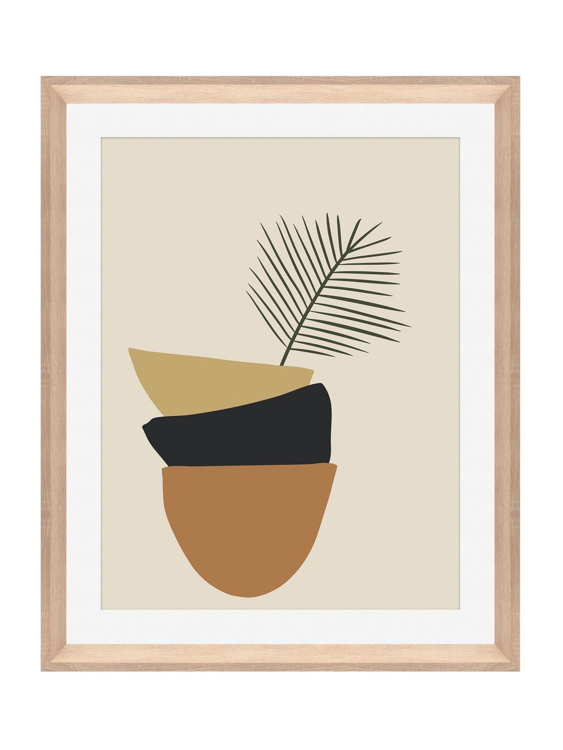 Brookpace Lascelles balancing bowls abstract Scandi wall art 40 x 50cm - British product