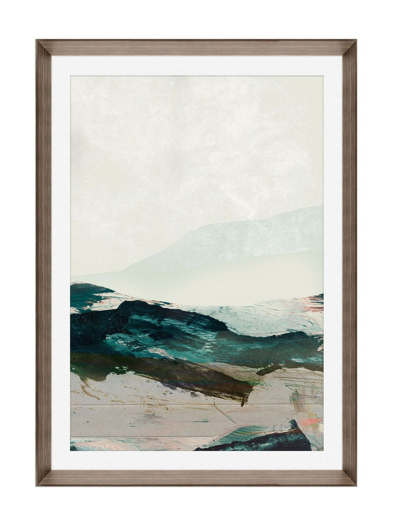 Brookpace Mountain II abstract wall art walnut frame 50x70cm - British product