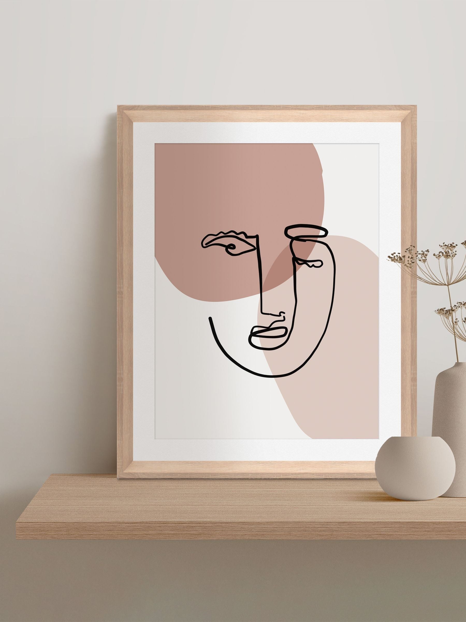 Brookpace Lascelles abstract face wall art 40x50cm - UK version